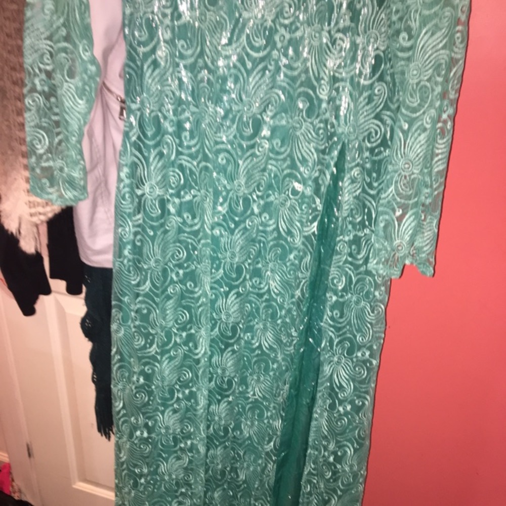 Turquoise Maxi with long slit